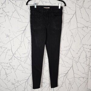 Levi's 720 Black Wash Stretch Denim High Rise Super Skinny Jeans